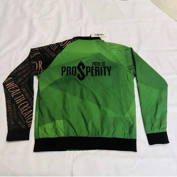 Prosperity Sz M WEALTH CREATOR Pro$Perity Casual Bomber Full Zip Jacket OOAK - Picture 8 of 16